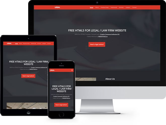 Legal Free HTML5 Bootstrap Template