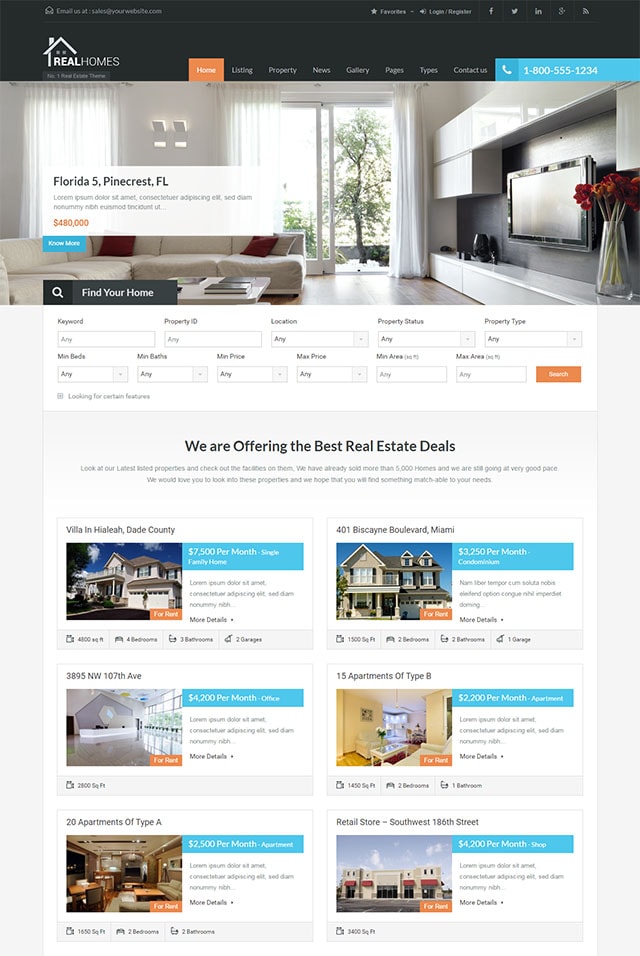 Real Homes – Wordpress Real Estate Theme