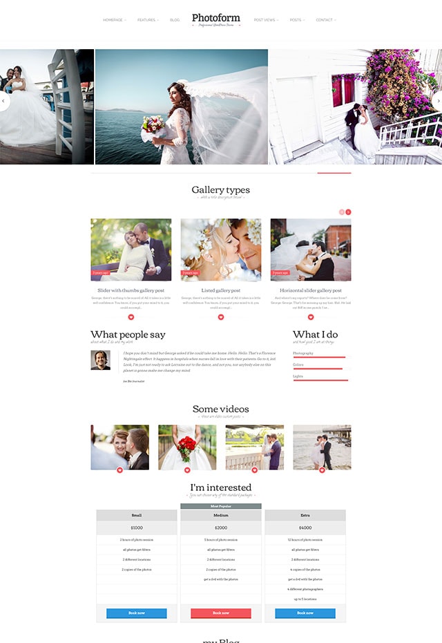 Photoform - Photography Wordpress Theme Photoform - Photography Wordpress Theme