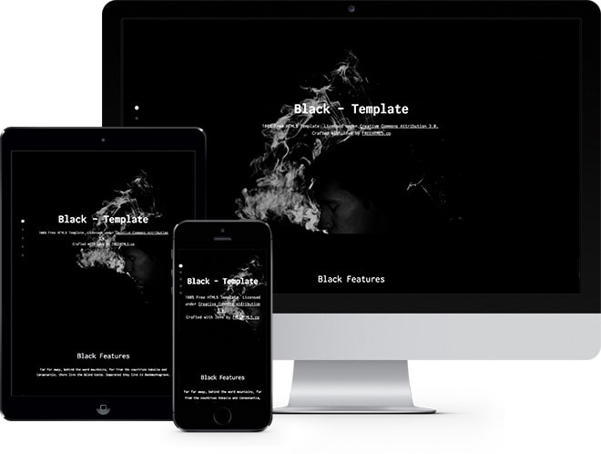 Black One Page Free Html5 Bootstrap Template For Landing Pages