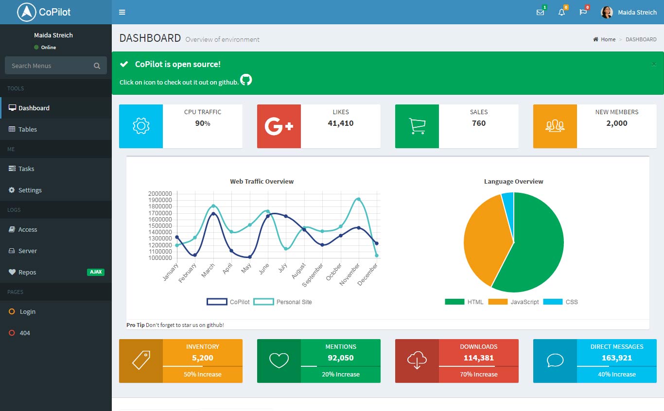 webarch responsive admin dashboard template free download