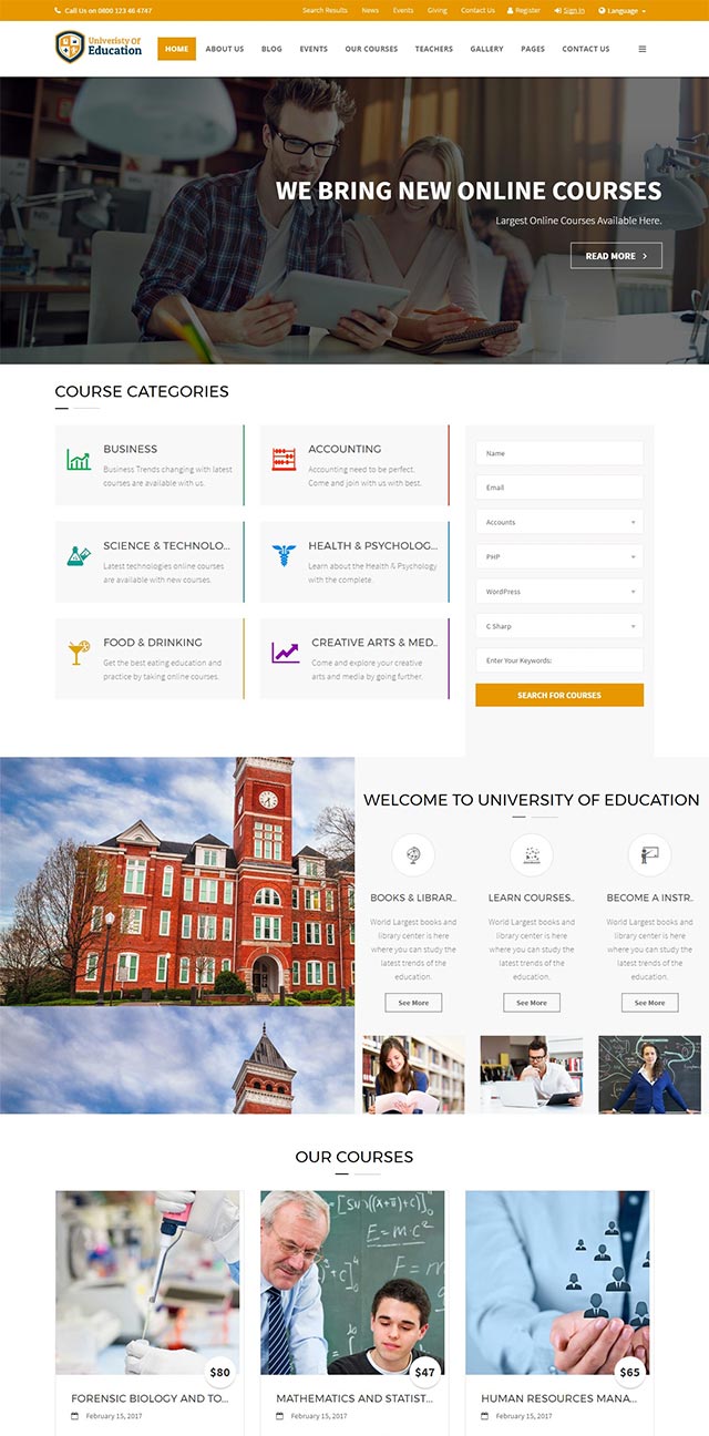 University of Education WordPress Theme University of Education WordPress Theme