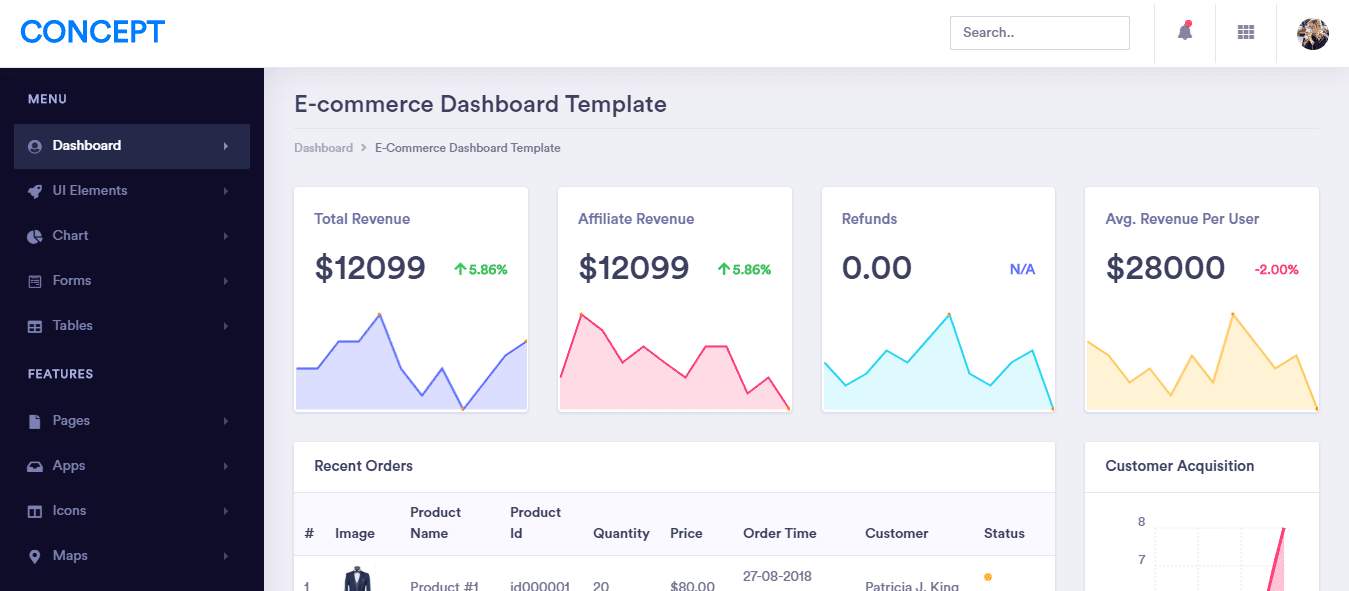 55+ Free HTML5 Responsive Admin Dashboard Templates 2019