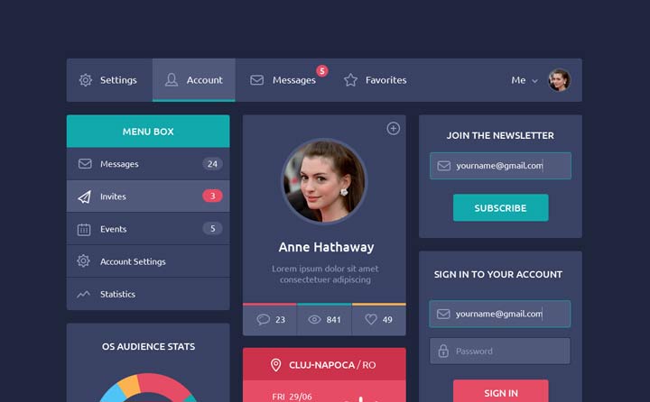 Flat Design UI Components Flat Design UI Components