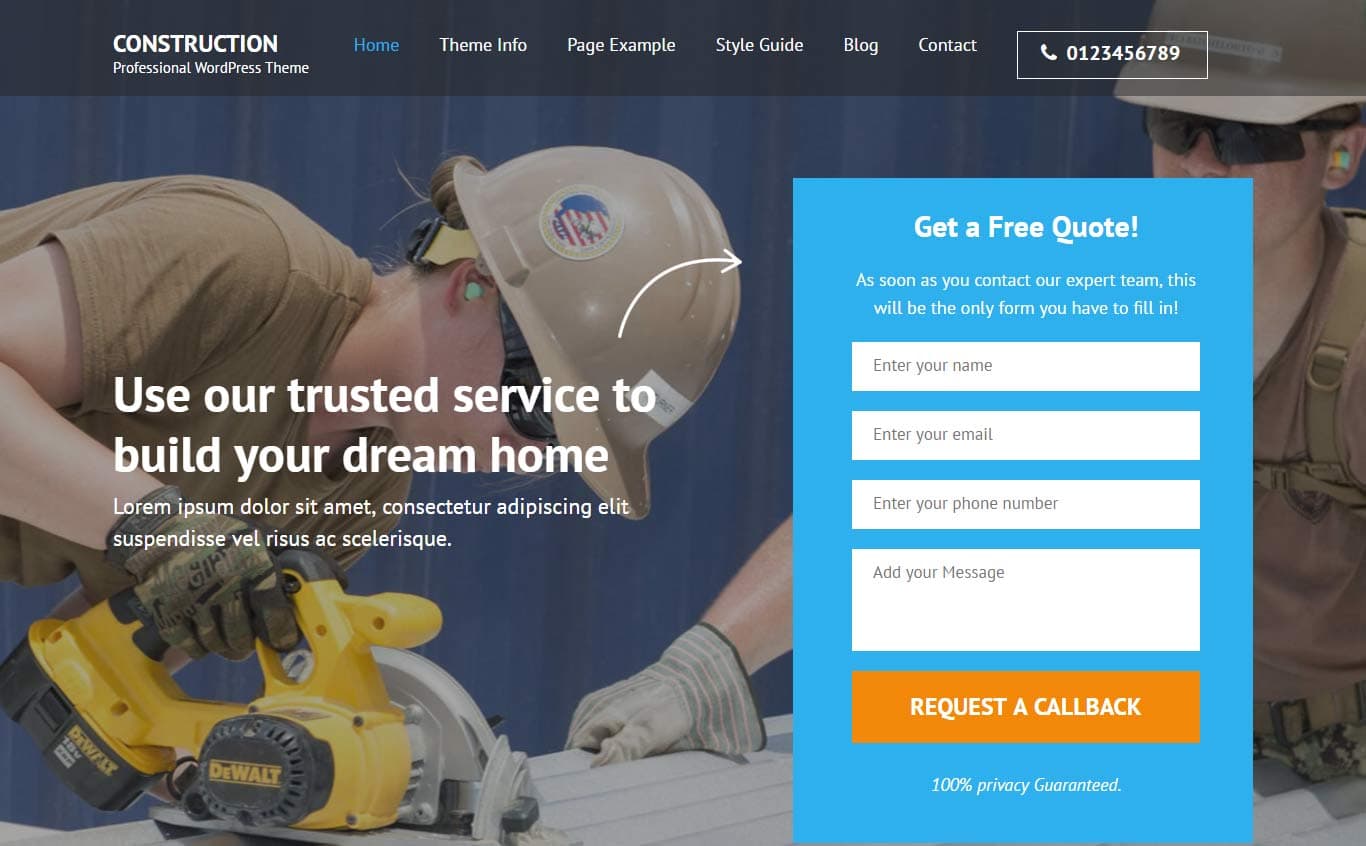 Construction Landing Page Construction Landing Page