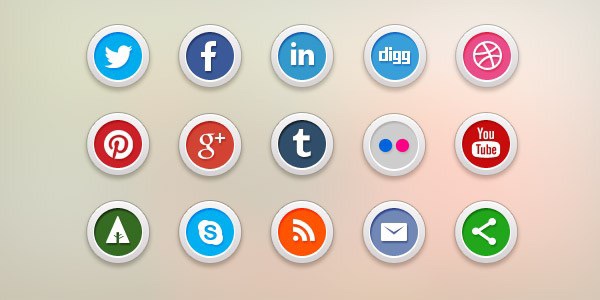 15 Social Media Icons 15 Social Media Icons